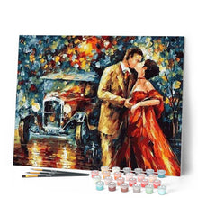 Laden Sie das Bild in den Galerie-Viewer, Malen nach Zahlen für Erwachsene | Leonid Afremov Liebhaber im Regen | Figured'Art