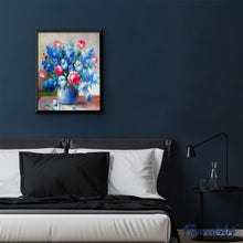 Laden Sie das Bild in den Galerie-Viewer, Malen nach Zahlen für Erwachsene | Blaue und rote Blumen | Figured'Art