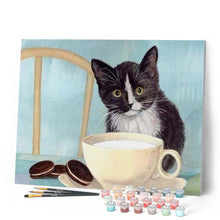 Laden Sie das Bild in den Galerie-Viewer, Malen nach Zahlen für Erwachsene | Katze in der Küche | Figured'Art