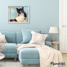 Laden Sie das Bild in den Galerie-Viewer, Malen nach Zahlen für Erwachsene | Katze in der Küche | Figured'Art