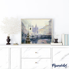 Laden Sie das Bild in den Galerie-Viewer, Malen nach Zahlen für Erwachsene | Schneebedeckte Brücke | Figured'Art