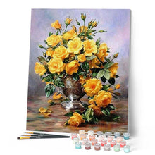 Laden Sie das Bild in den Galerie-Viewer, Malen nach Zahlen für Erwachsene | Vase mit gelben Blumen | Figured'Art
