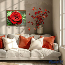 Laden Sie das Bild in den Galerie-Viewer, Malen nach Zahlen Erwachsene Rote Rose Figured'Art