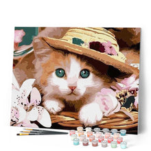 Laden Sie das Bild in den Galerie-Viewer, Malen nach Zahlen für Erwachsene | Katze mit Hut | Figured'Art