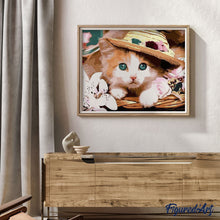 Laden Sie das Bild in den Galerie-Viewer, Malen nach Zahlen für Erwachsene | Katze mit Hut | Figured'Art