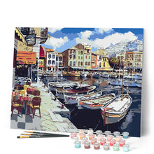 Laden Sie das Bild in den Galerie-Viewer, Malen nach Zahlen für Erwachsene | Boote im Hafen | Figured'Art