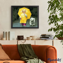 Laden Sie das Bild in den Galerie-Viewer, Malen nach Zahlen für Erwachsene | Kleines Mädchen in Gelb und kleiner Hund | Figured'Art