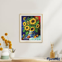 Laden Sie das Bild in den Galerie-Viewer, Malen nach Zahlen für Erwachsene | Krug und Sonnenblumen | Figured'Art