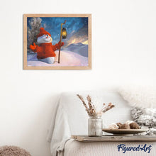 Laden Sie das Bild in den Galerie-Viewer, Malen nach Zahlen für Erwachsene | Schneemann und Laterne | Figured'Art