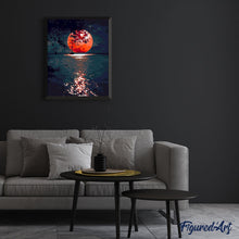 Laden Sie das Bild in den Galerie-Viewer, Malen nach Zahlen für Erwachsene | Roter Mond und See | Figured'Art