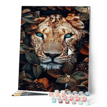 Laden Sie das Bild in den Galerie-Viewer, Malen nach Zahlen für Erwachsene | Panther und Blätter 2 | Figured'Art