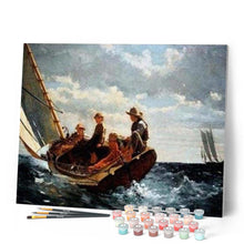 Laden Sie das Bild in den Galerie-Viewer, Malen nach Zahlen für Erwachsene | Kinder auf einem Segelboot | Figured'Art