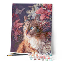 Laden Sie das Bild in den Galerie-Viewer, Malen nach Zahlen für Erwachsene | Katze und Schmetterlinge | Figured'Art