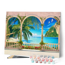 Laden Sie das Bild in den Galerie-Viewer, Malen nach Zahlen für Erwachsene | Villa in tropischer Bucht | Figured'Art