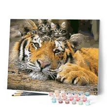 Laden Sie das Bild in den Galerie-Viewer, Malen nach Zahlen für Erwachsene | Kätzchen und Tiger | Figured'Art