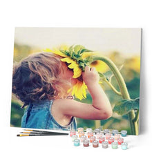 Laden Sie das Bild in den Galerie-Viewer, Malen nach Zahlen für Erwachsene | Mädchen und Sonnenblume | Figured'Art