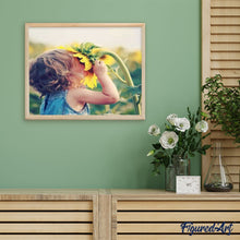Laden Sie das Bild in den Galerie-Viewer, Malen nach Zahlen für Erwachsene | Mädchen und Sonnenblume | Figured'Art
