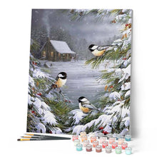 Laden Sie das Bild in den Galerie-Viewer, Malen nach Zahlen für Erwachsene | Drei Vögel im Schnee | Figured'Art