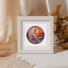 Laden Sie das Bild in den Galerie-Viewer, Mini Diamond Painting 15x20 cm (4 Stück) - Tropische Vögel und Sonnenuntergang