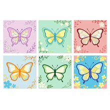 Laden Sie das Bild in den Galerie-Viewer, Mini Serie Malen nach Zahlen 20x20 cm (6 Stück) - Pastellschmetterlinge 1 Figured'Art
