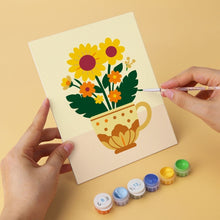 Laden Sie das Bild in den Galerie-Viewer, Mini Serie Malen nach Zahlen 15x20 cm (6 Stück) - Teetassenblüten