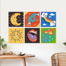 Laden Sie das Bild in den Galerie-Viewer, Mini Serie Malen nach Zahlen 20x20 cm (6 Stück) - Retro-Pop-Ikonen