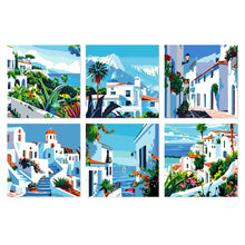 Laden Sie das Bild in den Galerie-Viewer, Mini Serie Malen nach Zahlen 20x20 cm (6 Stück) - Mediterrane Pinselstriche Figured'Art