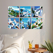 Laden Sie das Bild in den Galerie-Viewer, Mini Serie Malen nach Zahlen 20x20 cm (6 Stück) - Mediterrane Pinselstriche