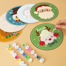 Laden Sie das Bild in den Galerie-Viewer, Mini Serie Malen nach Zahlen - Scheiben Ø20cm (6 Stück) - Bunte Weihnachtsfiguren