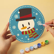 Laden Sie das Bild in den Galerie-Viewer, Mini Serie Malen nach Zahlen - Scheiben Ø20cm (6 Stück) - Bunte Weihnachtsfiguren