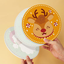 Laden Sie das Bild in den Galerie-Viewer, Mini Serie Malen nach Zahlen - Scheiben Ø20cm (6 Stück) - Bunte Weihnachtsfiguren