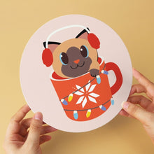 Laden Sie das Bild in den Galerie-Viewer, Mini Serie Malen nach Zahlen - Scheiben Ø20cm (6 Stück) - Katzen in Weihnachtstassen