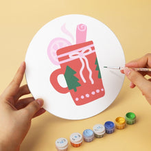 Laden Sie das Bild in den Galerie-Viewer, Mini Serie Malen nach Zahlen - Scheiben Ø20cm (6 Stück) - Süße Weihnachten