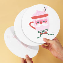 Laden Sie das Bild in den Galerie-Viewer, Mini Serie Malen nach Zahlen - Scheiben Ø20cm (6 Stück) - Süße Weihnachten