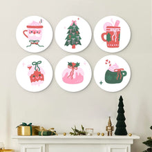 Laden Sie das Bild in den Galerie-Viewer, Mini Serie Malen nach Zahlen - Scheiben Ø20cm (6 Stück) - Süße Weihnachten