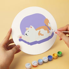 Laden Sie das Bild in den Galerie-Viewer, Mini Serie Malen nach Zahlen - Scheiben Ø20cm (6 Stück) - Katzenporträt