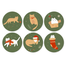 Laden Sie das Bild in den Galerie-Viewer, Mini Serie Malen nach Zahlen - Scheiben Ø20cm (6 Stück) - Weihnachtsecke der Katze Figured'Art