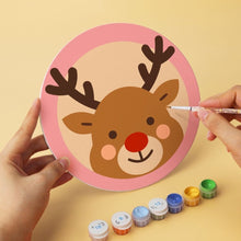 Laden Sie das Bild in den Galerie-Viewer, Mini Serie Malen nach Zahlen - Scheiben Ø20cm (6 Stück) - Weihnachten in Blush