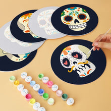 Laden Sie das Bild in den Galerie-Viewer, Mini Serie Malen nach Zahlen - Scheiben Ø20cm (6 Stück) - Día de los Muertos