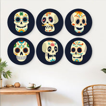 Laden Sie das Bild in den Galerie-Viewer, Mini Serie Malen nach Zahlen - Scheiben Ø20cm (6 Stück) - Día de los Muertos