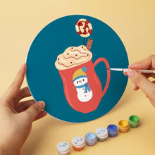 Laden Sie das Bild in den Galerie-Viewer, Mini Serie Malen nach Zahlen - Scheiben Ø20cm (6 Stück) - Warme Wintergetränke