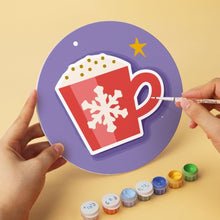 Laden Sie das Bild in den Galerie-Viewer, Mini Serie Malen nach Zahlen - Scheiben Ø20cm (6 Stück) - Lila Weihnachtsset
