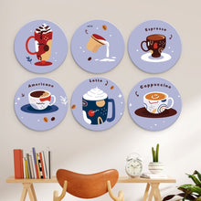 Laden Sie das Bild in den Galerie-Viewer, Mini Serie Malen nach Zahlen - Scheiben Ø20cm (6 Stück) - Lavendel-Kaffee-Weihnachten