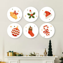 Laden Sie das Bild in den Galerie-Viewer, Mini Serie Malen nach Zahlen - Scheiben Ø20cm (6 Stück) - Scharlachrote Weihnachten