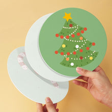 Laden Sie das Bild in den Galerie-Viewer, Mini Serie Malen nach Zahlen - Scheiben Ø20cm (6 Stück) - Grüne Weihnachtsikonen