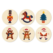 Laden Sie das Bild in den Galerie-Viewer, Mini Serie Malen nach Zahlen - Scheiben Ø20cm (6 Stück) - Vintage-Weihnachtsspielzeug Figured'Art