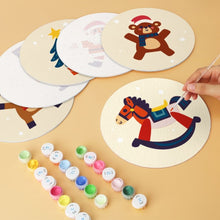 Laden Sie das Bild in den Galerie-Viewer, Mini Serie Malen nach Zahlen - Scheiben Ø20cm (6 Stück) - Vintage-Weihnachtsspielzeug
