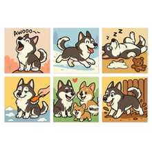 Laden Sie das Bild in den Galerie-Viewer, Mini Serie Malen nach Zahlen 20x20 cm (6 Stück) - Husky-Geist Figured'Art
