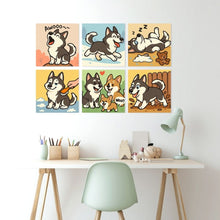 Laden Sie das Bild in den Galerie-Viewer, Mini Serie Malen nach Zahlen 20x20 cm (6 Stück) - Husky-Geist