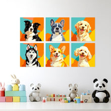 Laden Sie das Bild in den Galerie-Viewer, Mini Serie Malen nach Zahlen 20x20 cm (6 Stück) - Pop-Hundeporträts